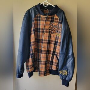 Vintage Pelle Pelle Soda Club Leather/Plaid Jacket. Size 4XL